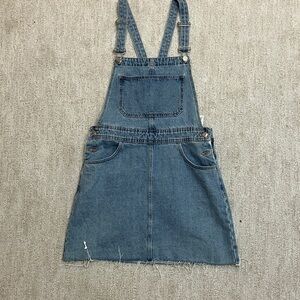 DENIM BLUE OVERALL DRESS SIZE MED EUC
